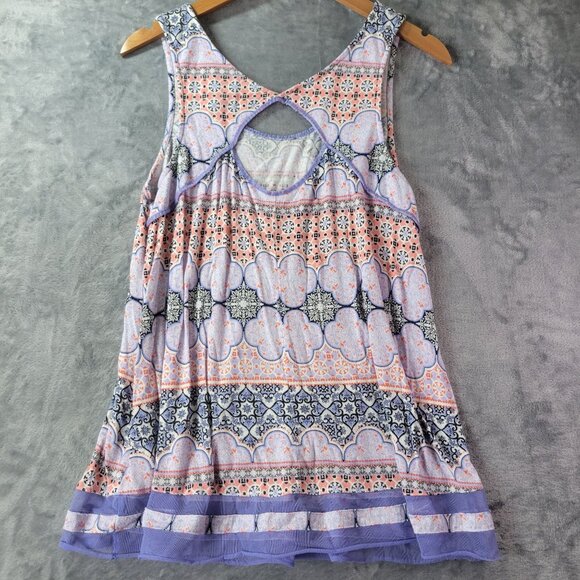 Ellen Tracy Womens Sleepwear Tank Top L Multicolor Geometric‎ Lounge Pajama - Picture 5 of 9